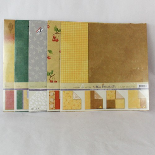 Lot of 4 Miss Elizabeth's Duplex Cardstock Packs 16 Sheets 12x12 Scrapbook Paper