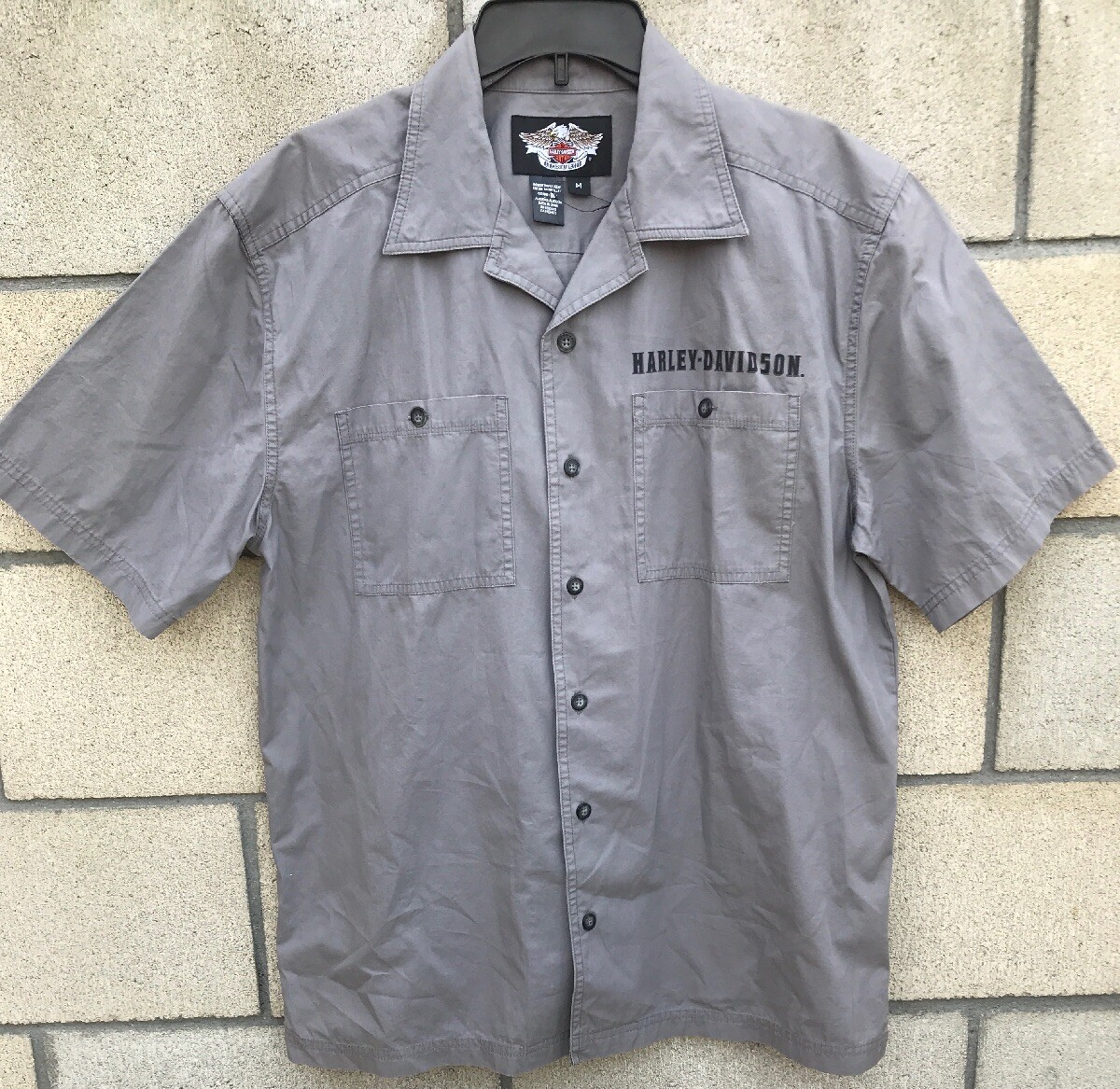 Harley Davidson Skull Button Down Shirt Harley Davidson Short