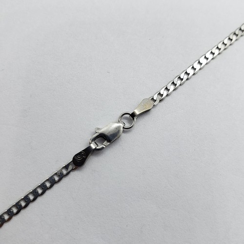 10K White Gold Solid Cuban Link Chain Curb High Quality Necklace 2mm 16"~30" - Picture 4 of 14