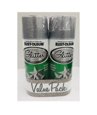 RUST-OLEUM SILVER GLITTER SPRAY PAINT 2-PACK BRAND NEW SEALED CHRISTMAS YULETIDE