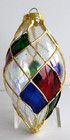 Lot of 5 Multi-colored Plastic Swirled W/Gold Trim Ornaments — photo 6