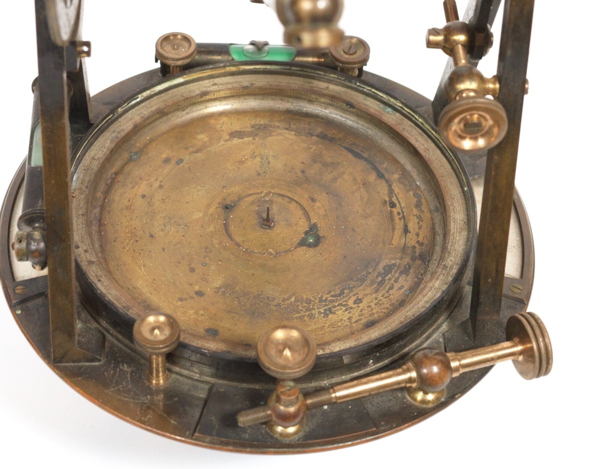 アンティーク雑貨 W&L.E.GURLEY TROY. N.Y USA 1800's W. & L.E. Gurley Brass Surveyors Transit In Original