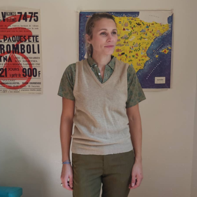 Vintage 1950's to 1960's Wool & Fur Sweater Vest / Preppy V Neck