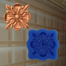Stuck Rosette Gie&szlig;form Silikonformen Blume Verzierung Dekor Relief (310)