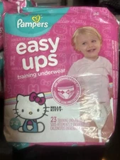 Pampers Easy Ups Training Underwear Hello Kitty 23 Count 30-40 Pounds  3T-4T New