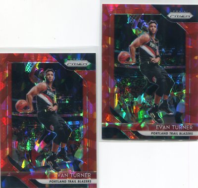 LOT (2) 2018-19 PRIZMS RED ICE EVAN TURNER ATLANTA HAWKS - 146
