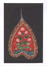 Nature Peepal Leaf Painting Handmade Indian Miniature Floral Wall Decor Artwork