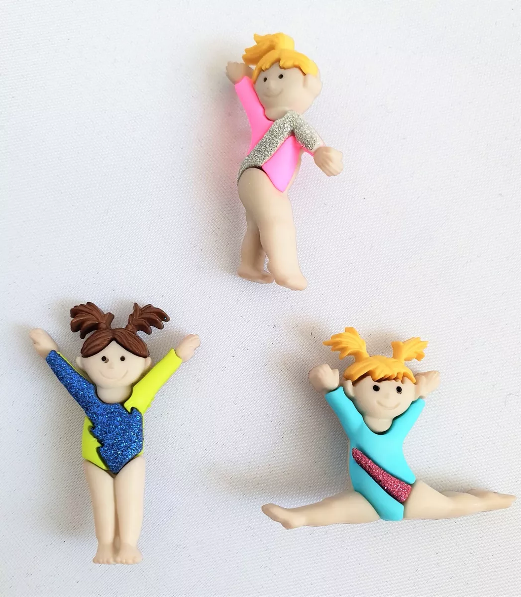 Children s Kids Buttons Tiny Tumbler Gymnastics Novelty Buttons Craft Sewing