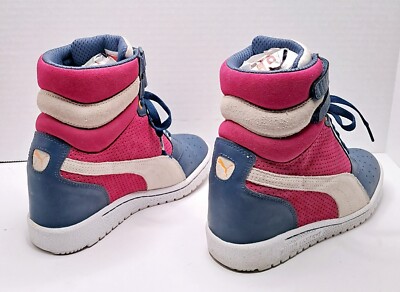 PUMA レディース Puma Sky Wedge Dark Denim-Birch High Top Sneakers 355427 01