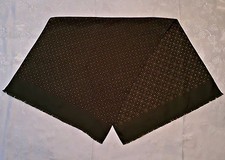 VINTAGE AUTHENTIC GEOMETRIC ART GREEN BROWN ACETATE LONG MENS SCARF