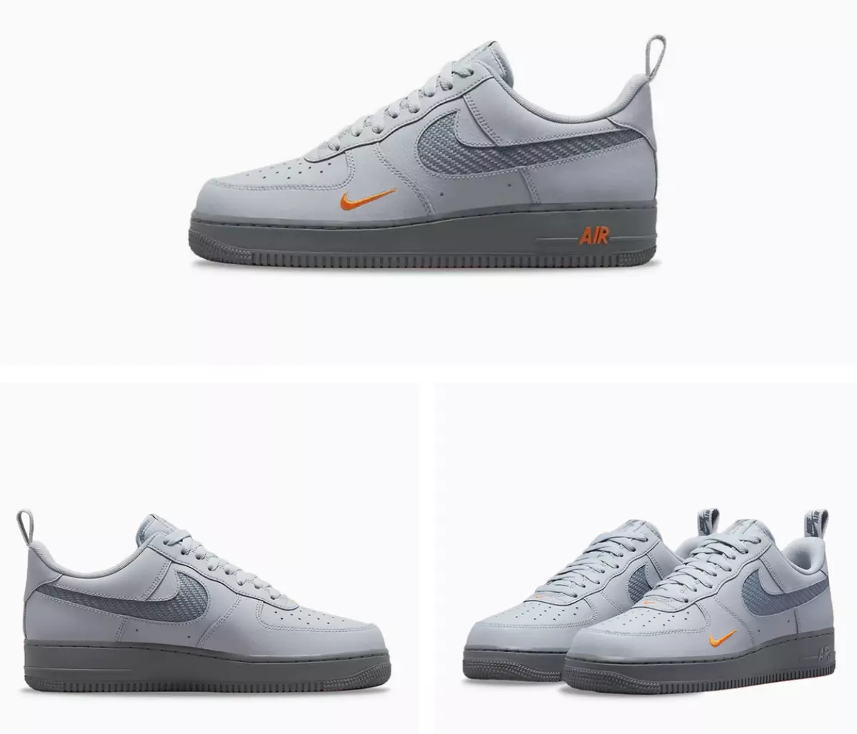 NEW Men's Nike Air Force 1 '07 LV8 Wolf Grey Kumquat DR0155-001  Shoes CARBON