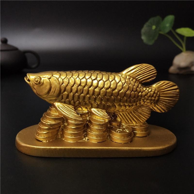 Figurine Fish Lucky Resin Modern Small Multicolor Novelty Carved Home Decor