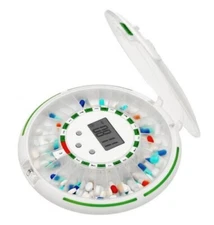 Alarming Automatic Pill Dispenser, 28 Day Organizer, Customizable, Lockable