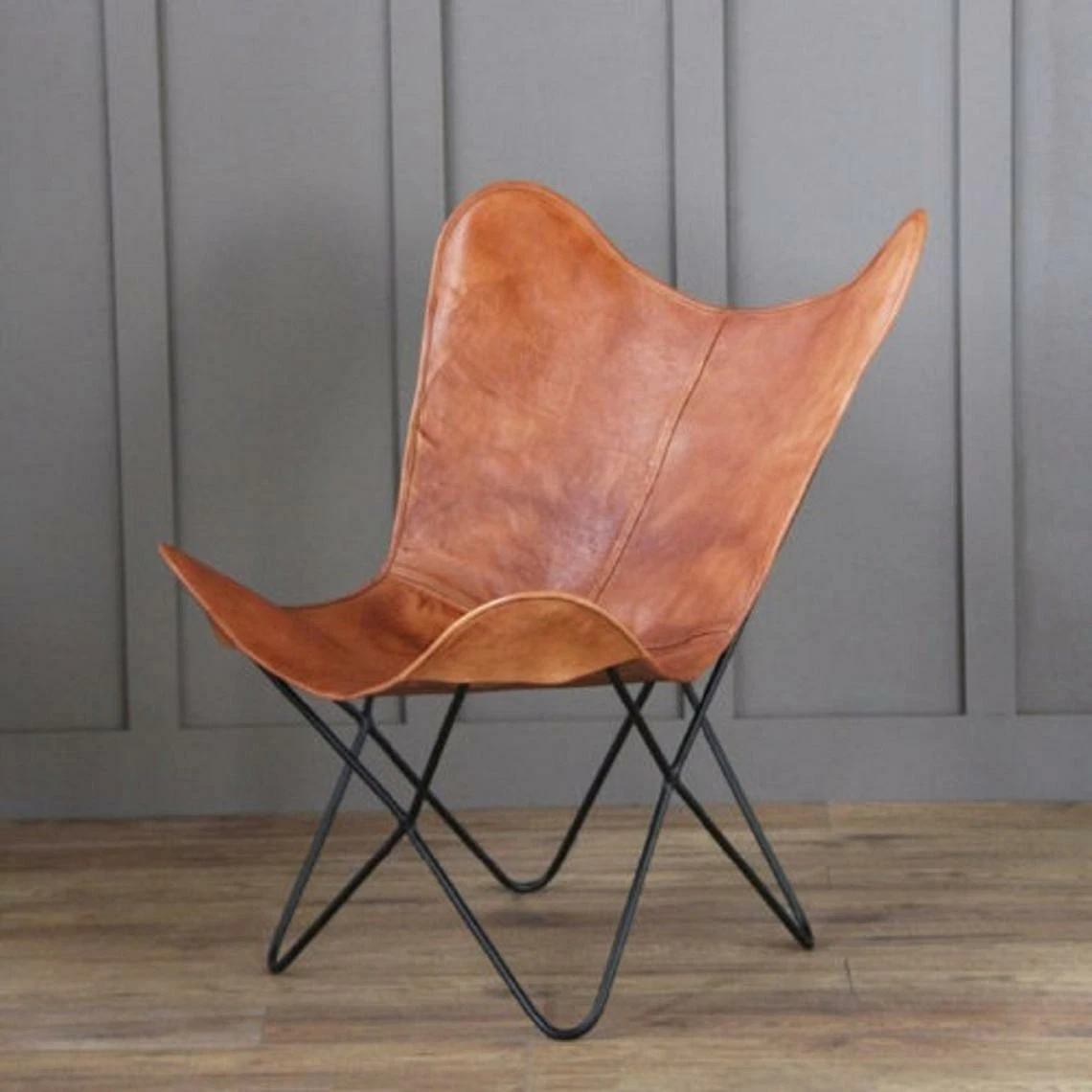 Faux leather cheap butterfly chair