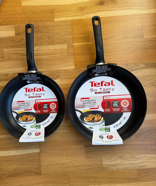 Tefal Edelstahl Pfannenset So Tasty 24 + 28 Cm Pfanne, Bratpfanne Induktion-image