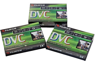 Lot of 3 Fujifilm DVC Cassette Mini DV SP 60  LP 90 Japan Sealed