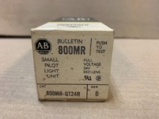 NEW ALLEN BRADLEY 800MR-QT24R PUSH TO TEST SMALL PILOT LIGHT RED LENS SERIES D