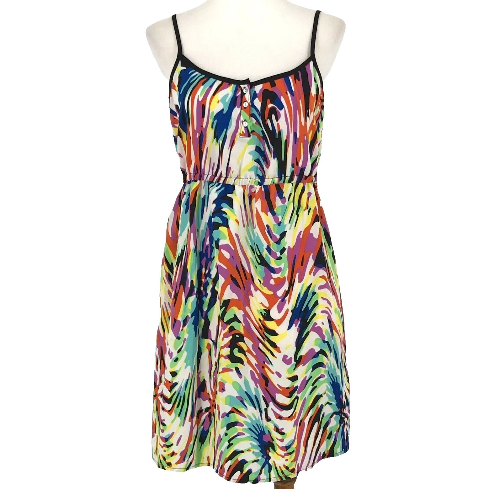 女式泡菜蓝色几何连衣裙