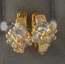 18k gold Filled Small Clear Crystal Hoop earrings