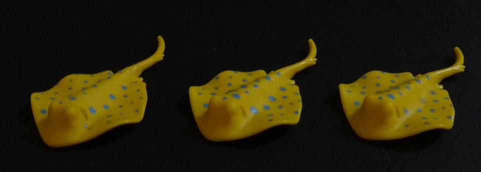 PLAYMOBIL LES 3 POISSONS TURBOT PLATS JAUNE POISSON ANIMAL SAUVAGES MER - Photo 1/1