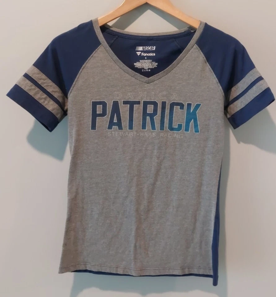 NASCAR Danica Patrick #10 Womens Sm Gray Short Sleeve V Neck Fanatics Shirt - Image 3 of 4
