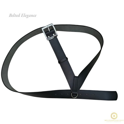 Premium WHITE,BROWN,BLACK Leather Marching Snare Drum Sling CrossBelt Adjustable - Picture 11 of 21