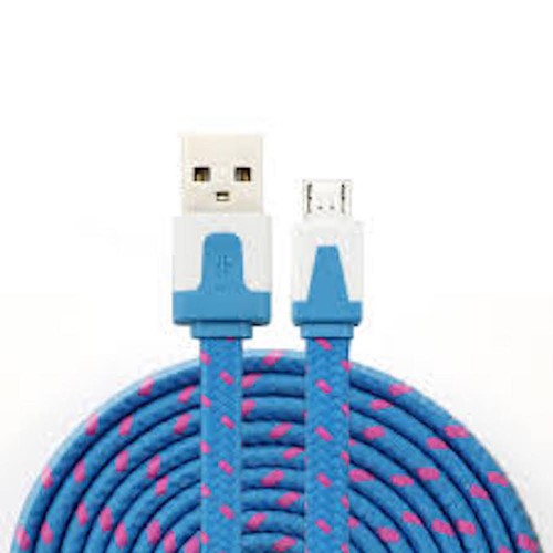 NTJ 10FT LONG Flat Braided Fabric Charger Cable charging for MICRO USB data sync - Picture 7 of 22