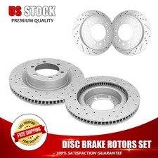 Front +Rear Drilled Disc Brake Rotors for Toyota 4Runner Lexus GX460 2010-2020