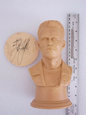 John Wright Signed #11 8'' 1/3 Terminator T-2 resin bust model kit Arnold Vision