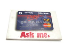 Vintage 90s Wal-Mart Chase MasterCard Employee Pin 'Ask Me' Credit Card Button