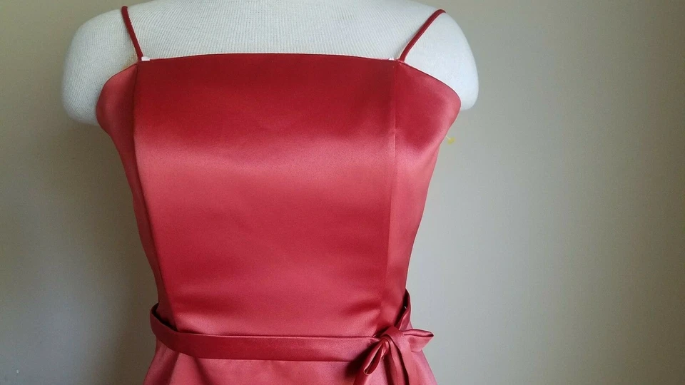 Fiesta Sz S orange terracotta sleeveless lined women high waist prom party dress - Image 4 of 4