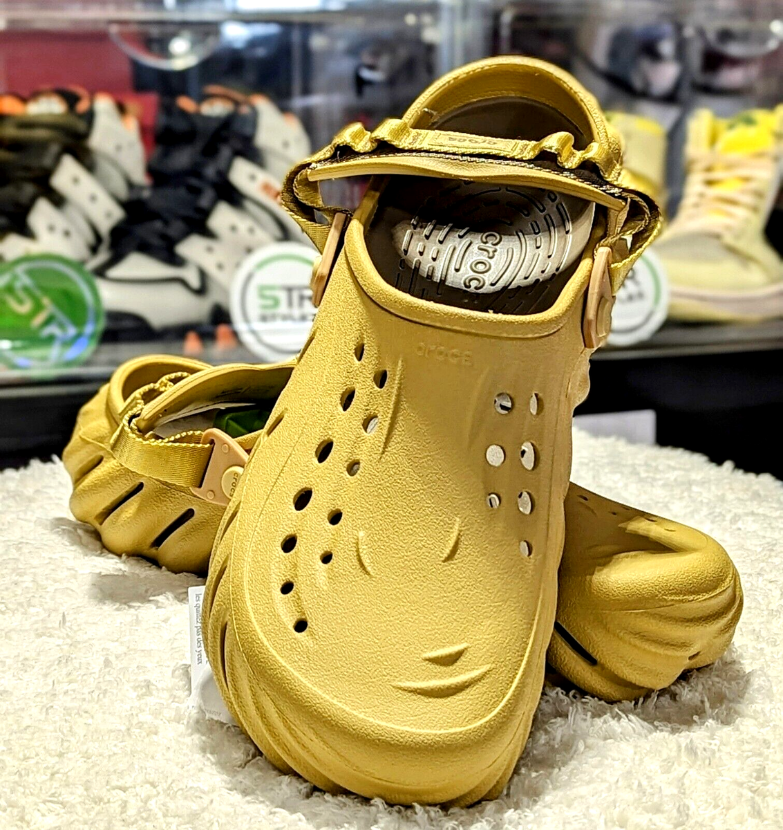 YELLO ECHO LOW WEDGE SANDALS Mサイズ 23.5 Crocs Echo Clogs Adults Shoes Slides - Desert Grass 207937-76A