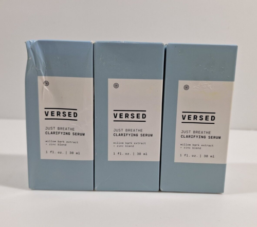 3 Pk Versed Just Breathe Clarifying Serum Willow Bark Extract + Zinc Blend 1 oz. - Picture 1 of 13
