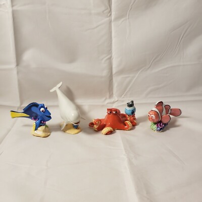 Lot Of 4 Disney Finding Nemo Figures Cake Toppers Hank Bailey Whale Dory Marlin