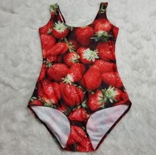 Strawberry red print bodysuit festival wear