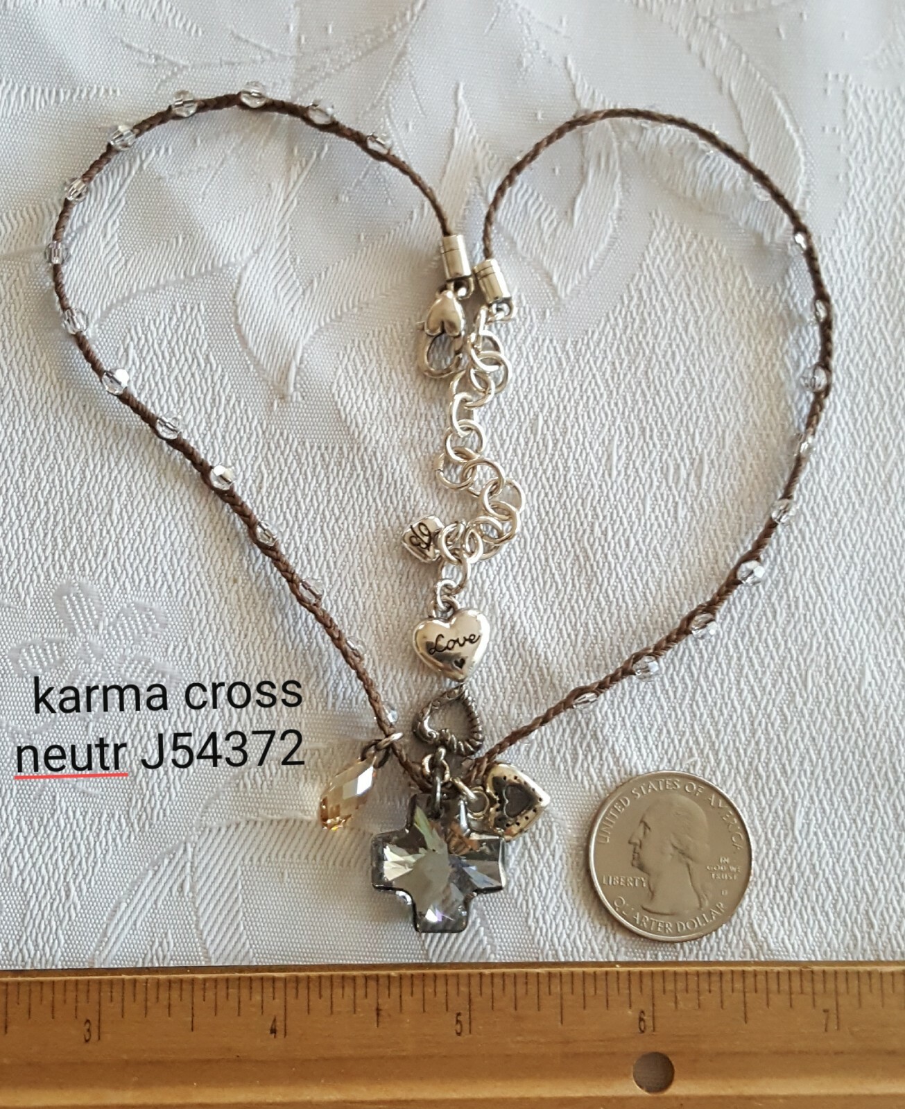 Brighton Karma Cross Neutral cord charm necklace J45372 B44 eBay