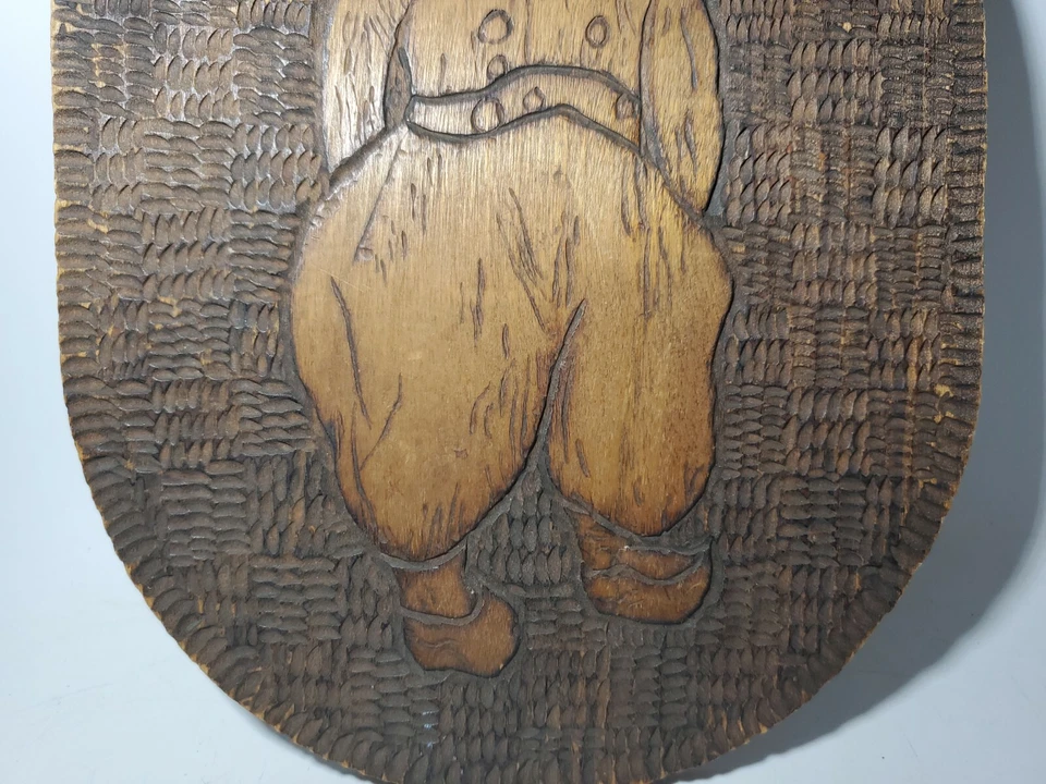 OLD DUTCH CARVED WOODEN PIECE VINTAGE - Image 3 of 4