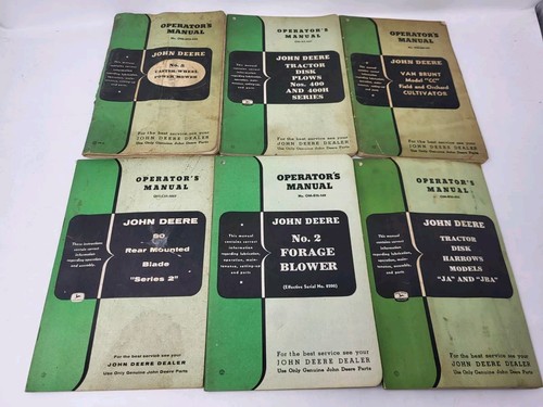 6 Original John Deere Manuals -Lot H