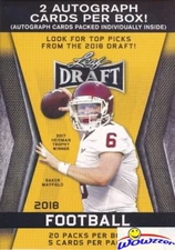 2018 Leaf Draft Football HUGE Factory Sealed 20 Pack Blaster Box-2 AUTOGRAPHS!