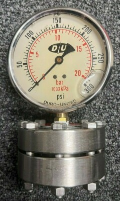 Duro-United Compound Pressure Vacuum Gauge P/N 20-300ND-02C-30/0/300 , 30-0-300