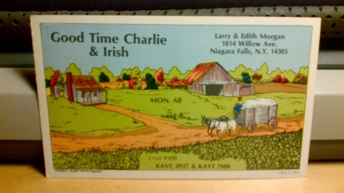 CB radio QSL postcard KAVC-0927 Larry Edith Morgan 1970s