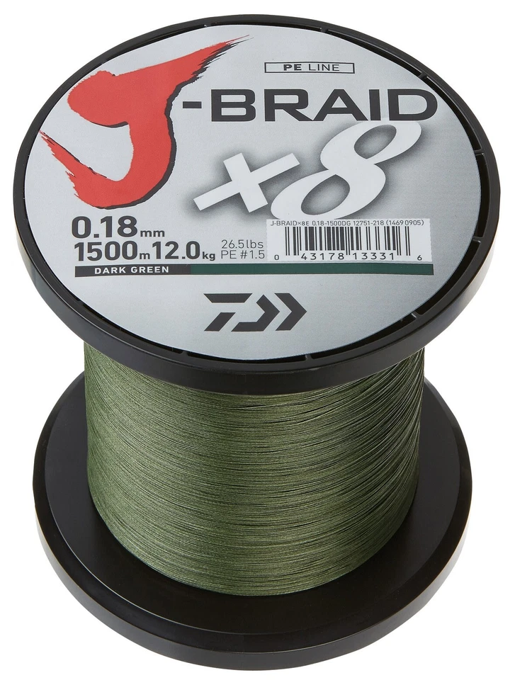 Daiwa J-Braid X8 Wunschlänge dunkelgrün chartreuse multicolor je 50m neu (0,08/m - Bild 3 von 4