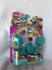 Shopkins Season 3, 5 Pack with Teal Shopping Bags, NIP