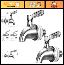 2 PCS Stainless Steel Beverage Spigots for Glass Jar Drink Dispenser Replaceme