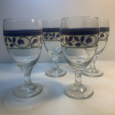 SET OF 4  PFALTZGRAFF ORLEANS 16oz ICED TEA WATER DRINKING STEM GLASSES GOBLETS
