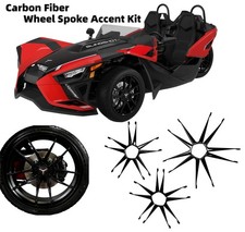 Carbon Fiber Peel & Stick Wheel Spoke Accent Kit Fits Polaris Slingshot SLR / R