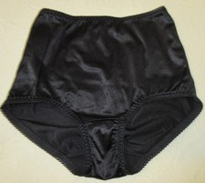 2 VANITY FAIR SECOND SKIN BLACK 40301 glossy satin briefs shaper panties 2XL 9