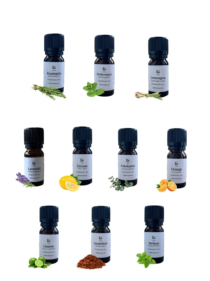 BY GABIJA Ätherische Öle 10ml - 100% naturreine Duftöle für Seifen, Kerzen, Aromatherapie