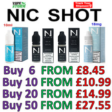 Nicotine Shots Nic Nic Nic Shot Vape E Liquid 10ml 18mg/ml High VG - UK Made
