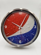 Pepsi 14&rdquo; Metal Wall Clock. Tested and Works Great! NEW In Original Box